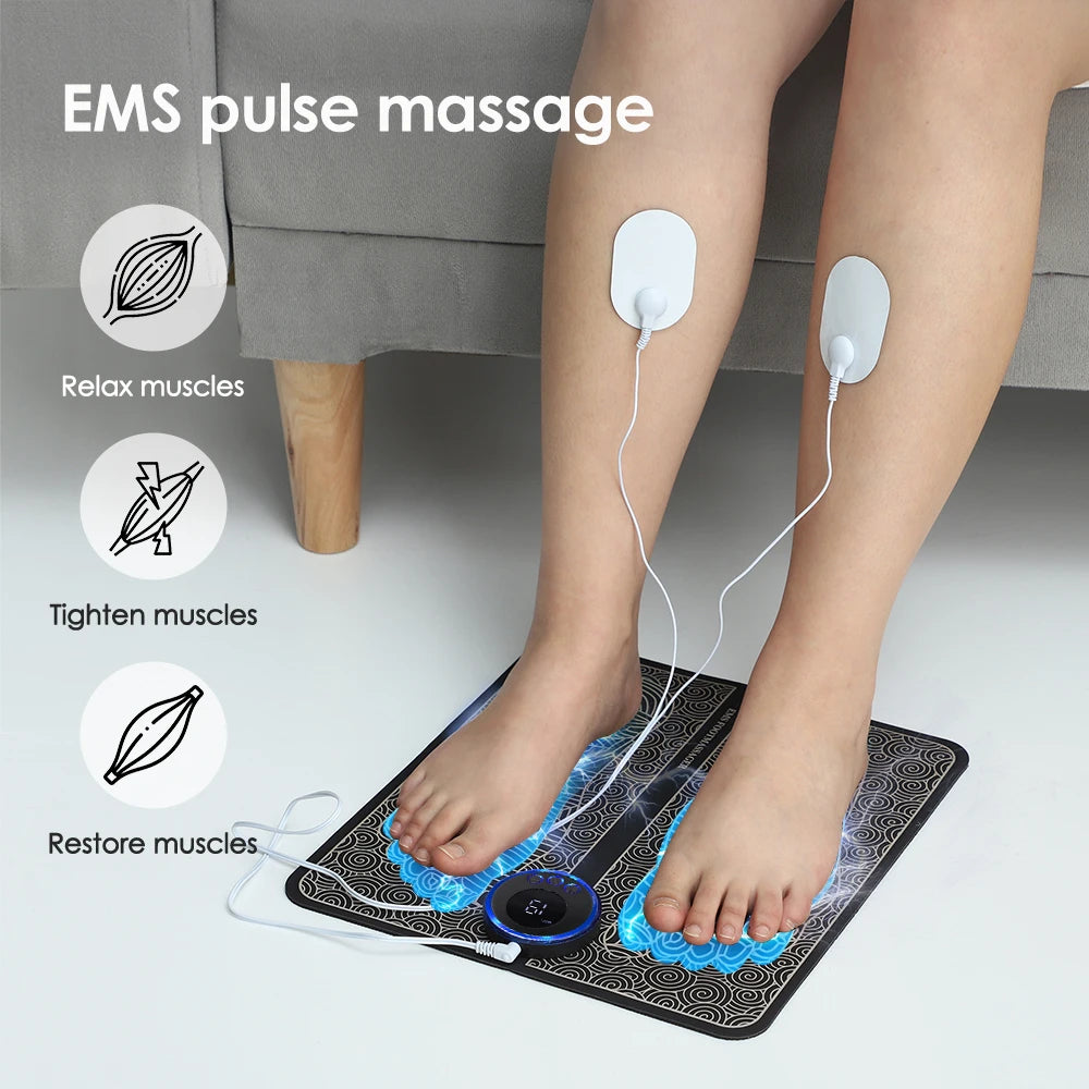 Smart Foot Massager Pad Muscle Relax Feet Acupoints Massage Electric Muscle Stimulation Improve Blood Circulation Health Care