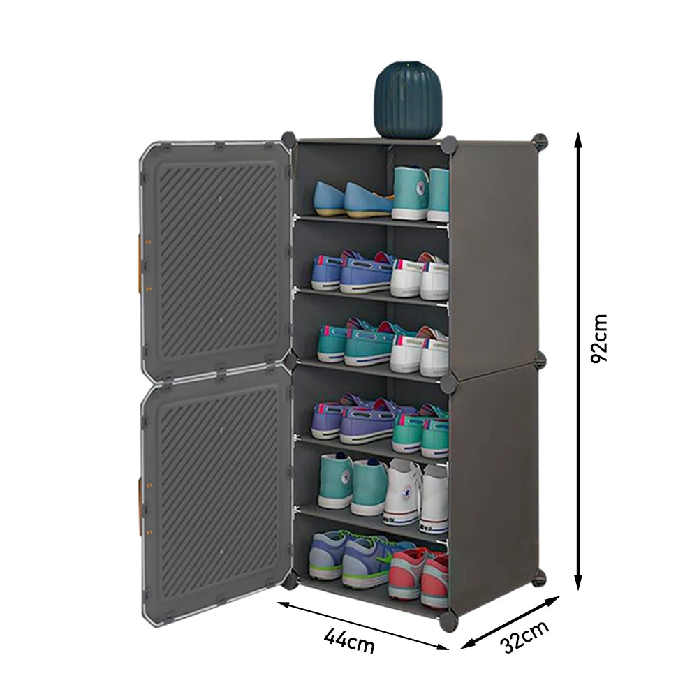 Multi-Tier Adjustable Shoe Storage Cabinet with Doors