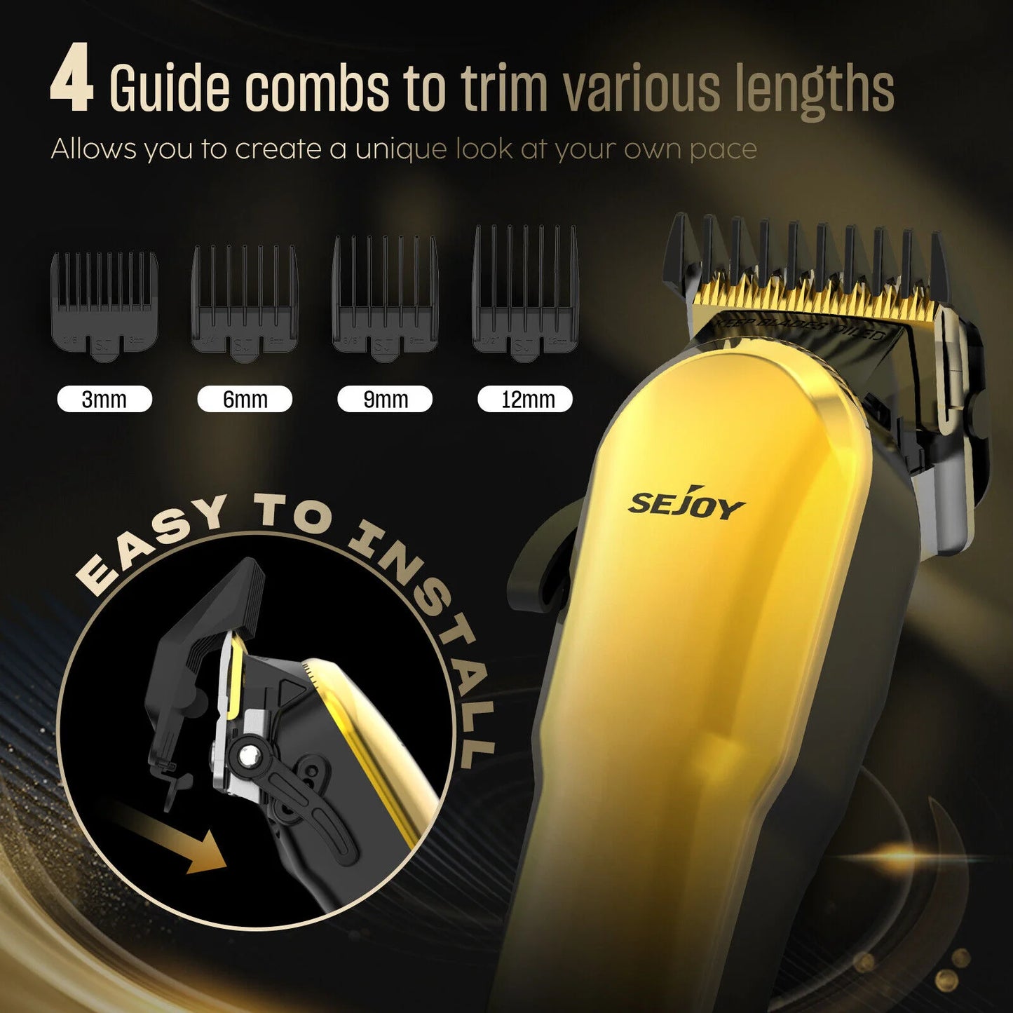 Sejoy Men's Hair Trimmer Multifunction Hair clippers for Body Head Hair Electric Beard Trimmer Shaver Rechargeable Grooming Kit