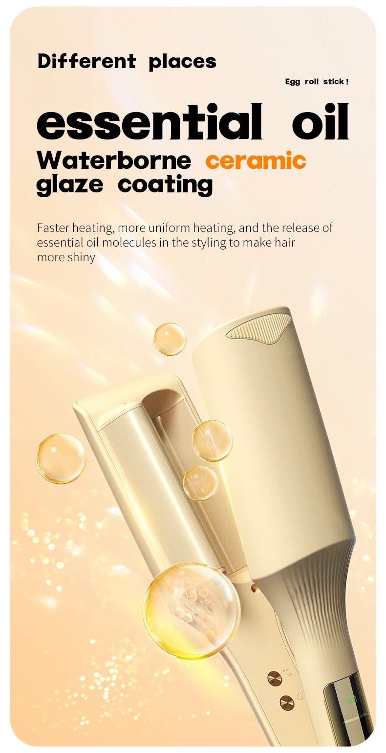 Hair Wavy Curling Iron 32mm Big Wave Deep Wavy Splint Egg Rolls Hair Curler Crimping Iron Styler Wand for All Hair Styling Tools