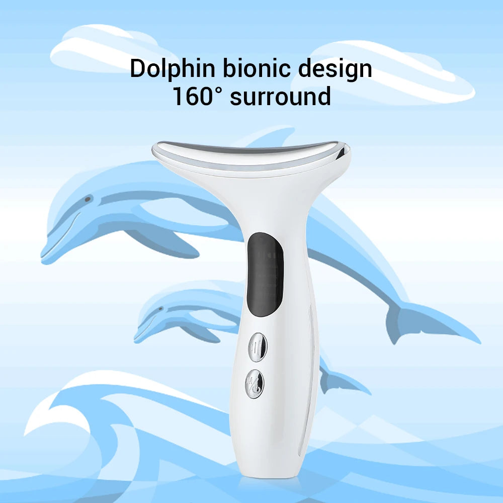 Neck Face Beauty Device 3 Colors LED Photon Therapy Skin Tighten Reduce Double Chin Anti Wrinkle Remove Skin Care Tools