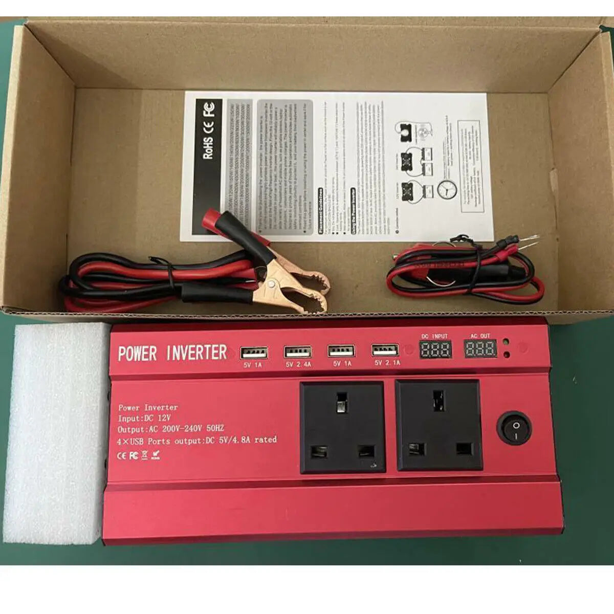 Car Power Inverter Converter Sine Wave DC 12V to AC 220V Transformer Convert LED Dispaly Converter Car Charger Converter Adapter