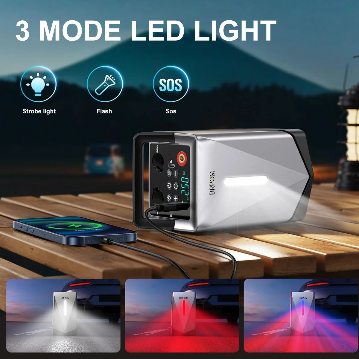 Car Jump Starter 6000A Peak 26800mAh 12V Auto Booster Battery Charger Jumper Box with Fast Charging With LED Screen