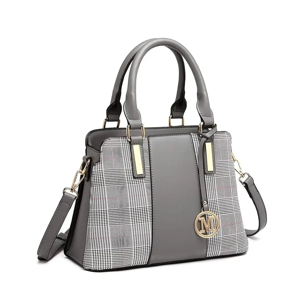 Miss Lulu Handbag Women Retro Stripes Crossbody Bags Elegant Stitching Shoulder Bag Faux Leather