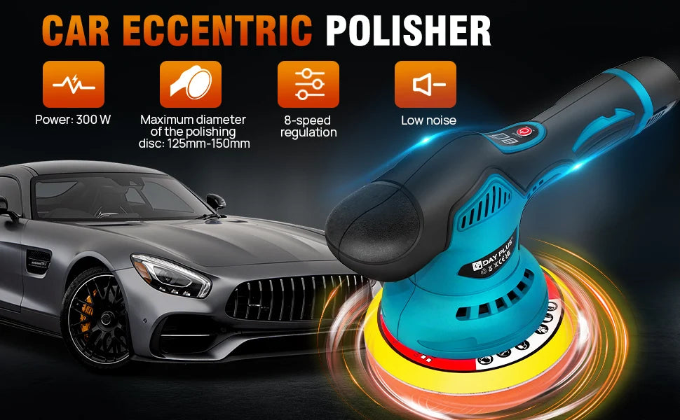 Cordless Car Buffer Polisher, Electric Polishing Machines Car Buffers and Polishers Kit,8 Variable Speed ,2*12V 2.0Ah Batteries
