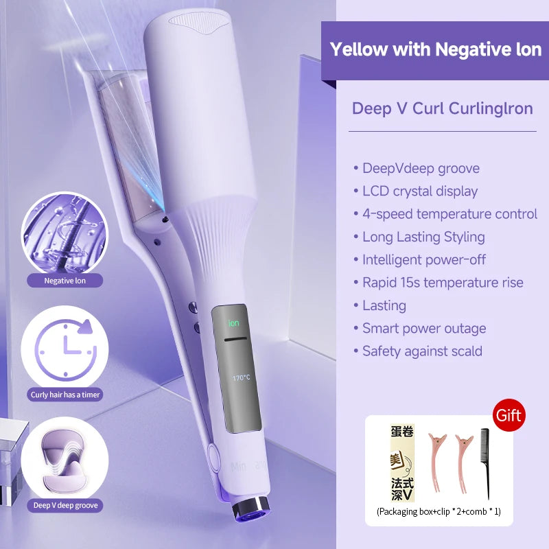 Hair Wavy Curling Iron 32mm Big Wave Deep Wavy Splint Egg Rolls Hair Curler Crimping Iron Styler Wand for All Hair Styling Tools