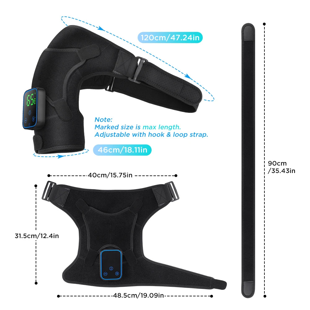 Portable Electric Vibration Shoulder Massager Knee Elbow Massager 3 in 1 Air Pressure Kneading Massager APP Control