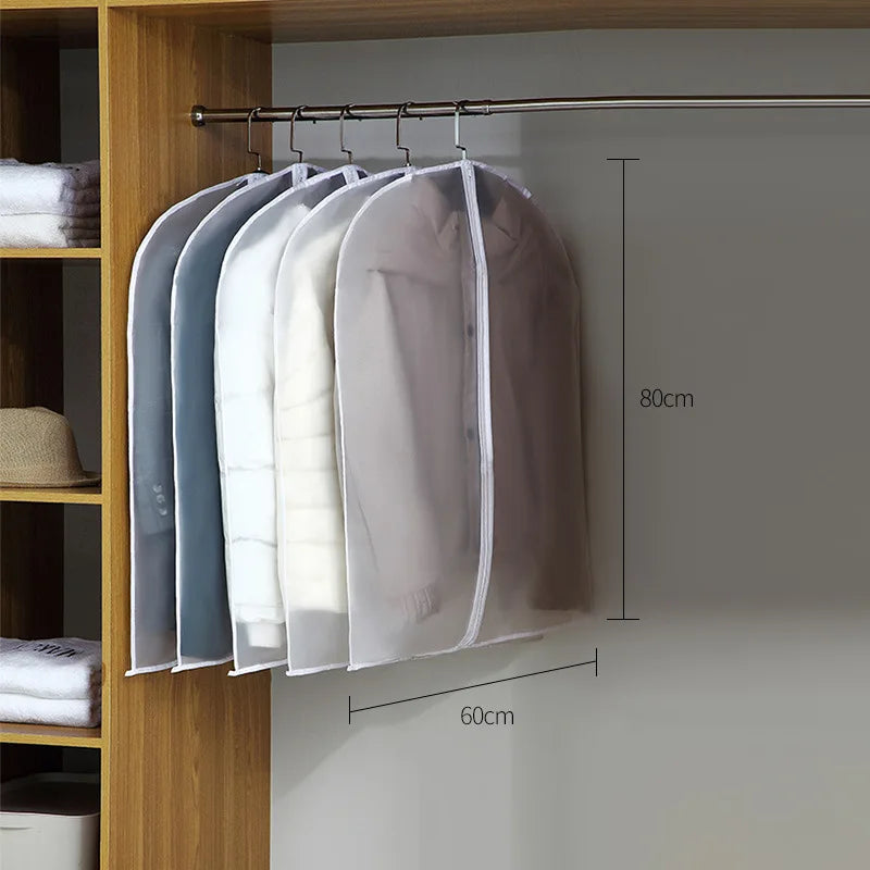 Clothes Hanging Transparent Dust Proof Cover Waterproof Hang Dust Cover with Zipper Clothes Storage Bag Clothes Organizers