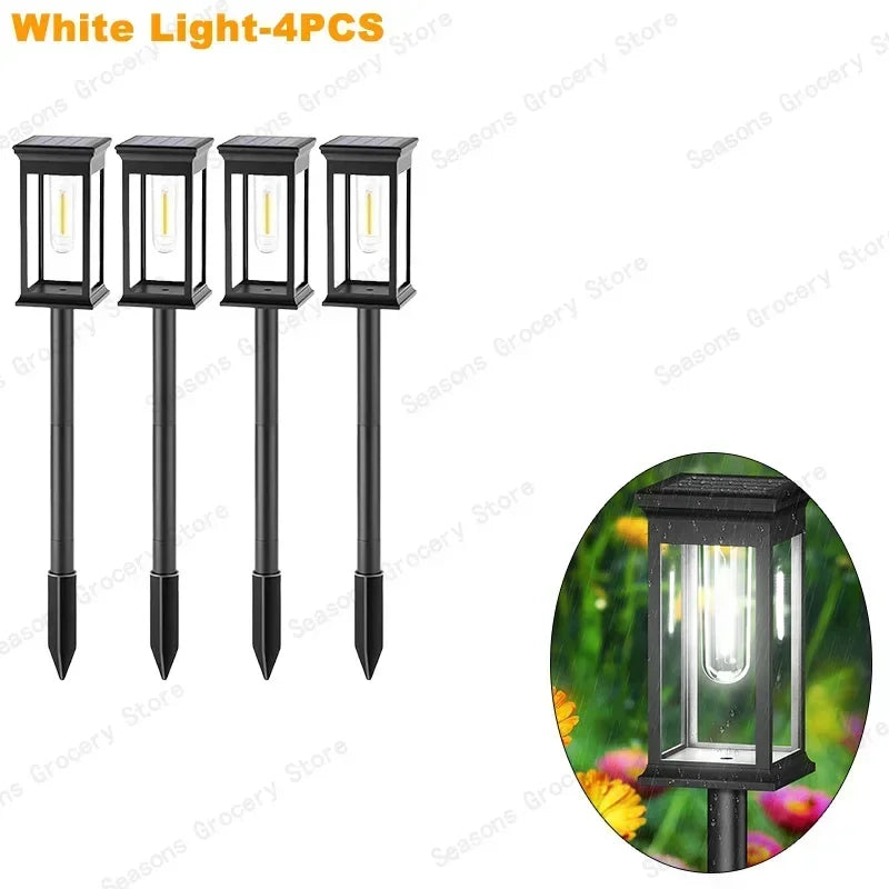 Waterproof LED Solar Lights for Garden Yard Driveway - Automatic Pathway Lighting Outdoor Landscape Lighting Auto On/Off at Dusk