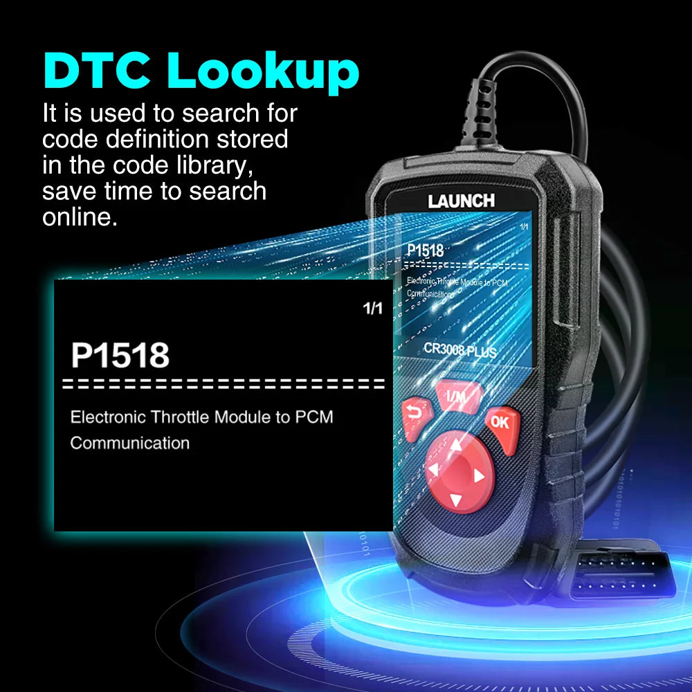 LAUNCH X431 CR3008 PLUS Full OBD2 Diagnostic Tools Car OBD OBD2 Automotive Scanner Check Engine Battery Free Update Online