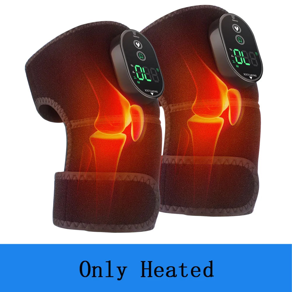Thermal Knee Massager 3 in 1 Shoulder Knee Elbow Heating Massage Support Brace Rechargeable Vibration Pad Arthritis Muscle Relax