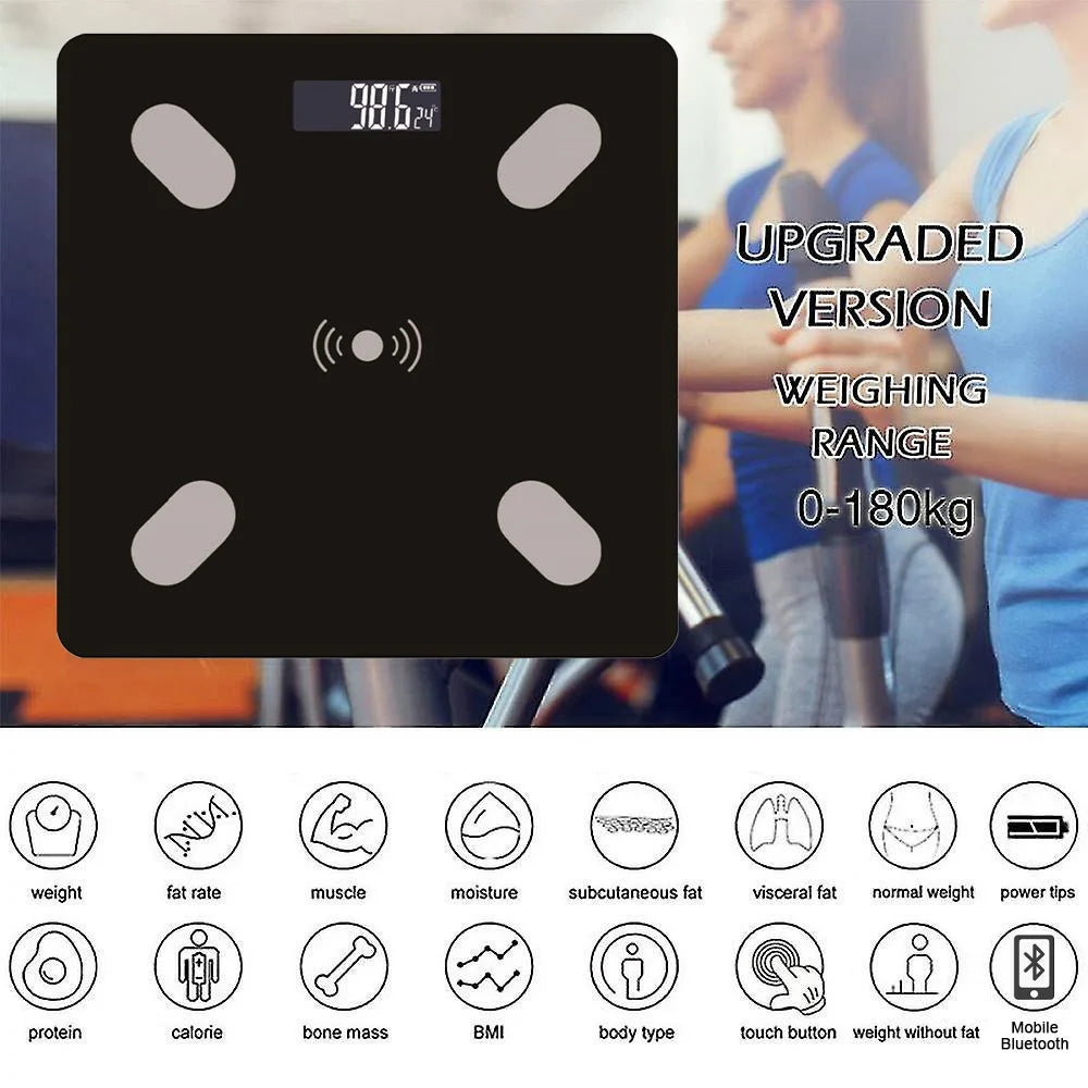 Digital Bathroom Scales 180KG Body Weight Weighing Scale LCD Electronic Black