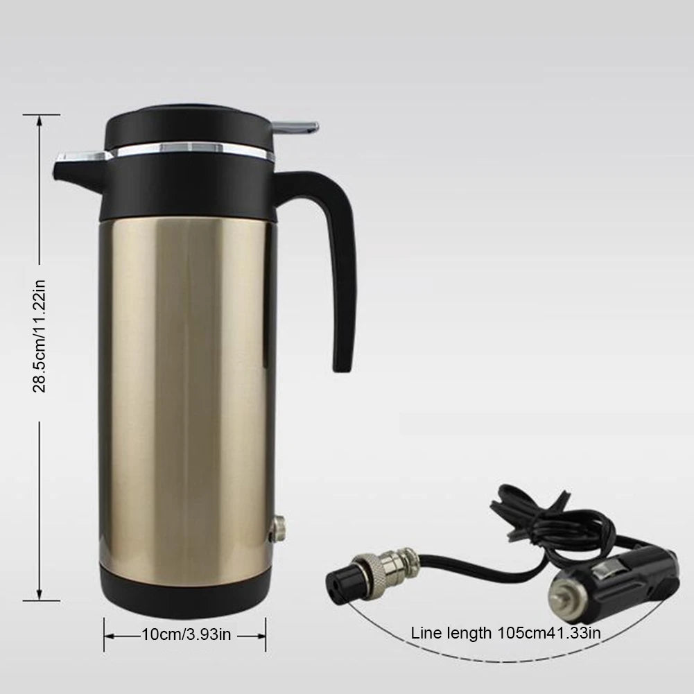 1200 ML Car Truck Water Heater Car Hot Kettle Leak-Proof Design 12/24 V Tea Coffee Kettle 120/240 W Fast Boiling for Travel Home