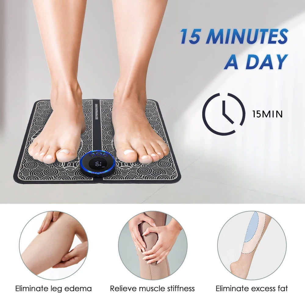 Smart Foot Massager Pad Muscle Relax Feet Acupoints Massage Electric Muscle Stimulation Improve Blood Circulation Health Care