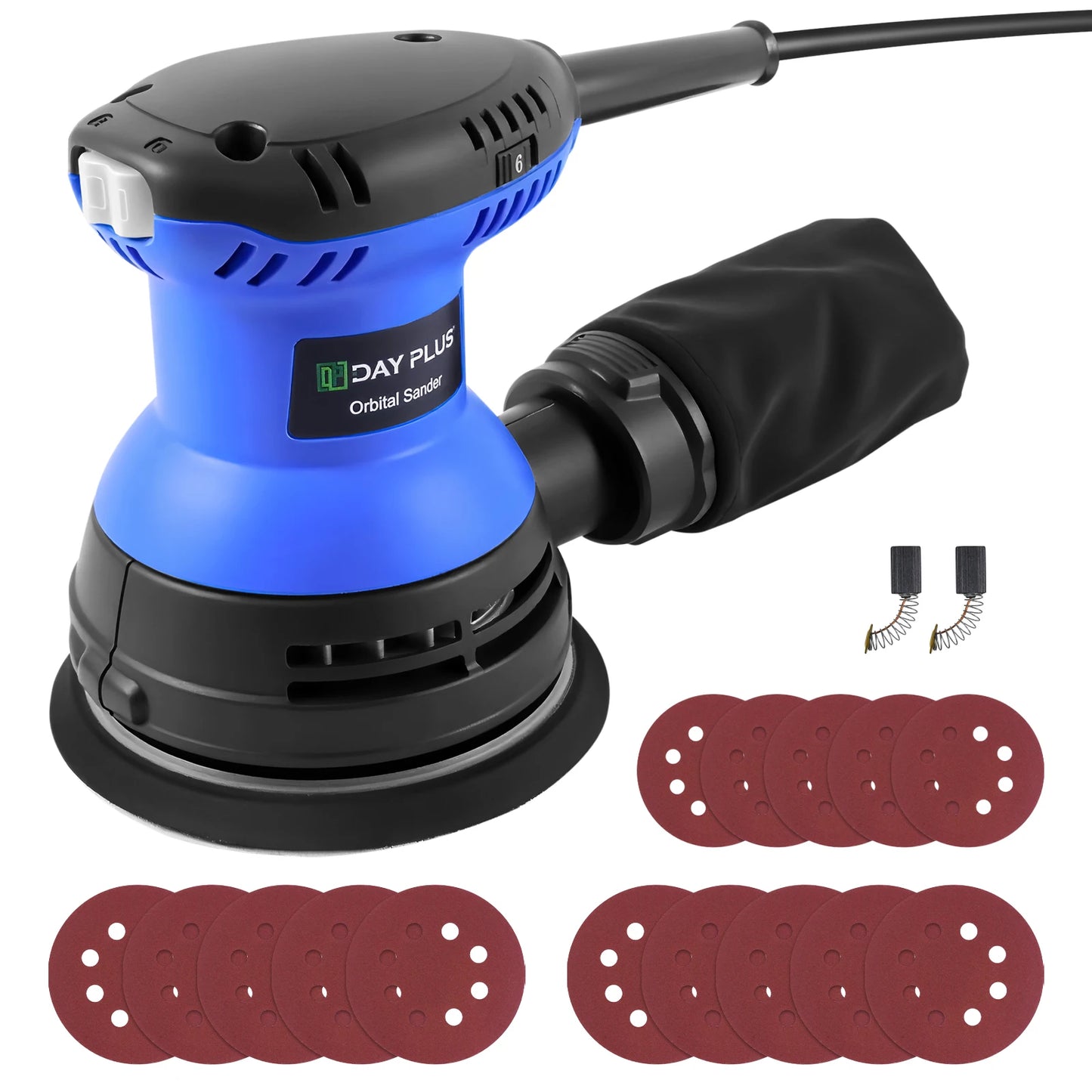 Electric sander, 6-speed track-type sander, suitable for sanding and polishing wood, furniture, metal and car surfaces
