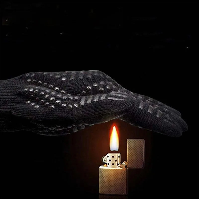 One Piece BBQ Gloves High Temperature Resistance Oven Mitts 500 800 Degrees Fireproof Barbecue Heat Insulation Microwave Gloves