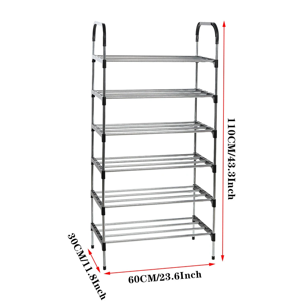 5/6 layer simple shoe rack entrance door storage rack household shoe rack stackable space saving shoe rack