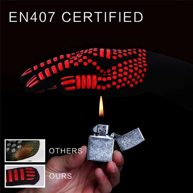 One Piece BBQ Gloves High Temperature Resistance Oven Mitts 500 800 Degrees Fireproof Barbecue Heat Insulation Microwave Gloves
