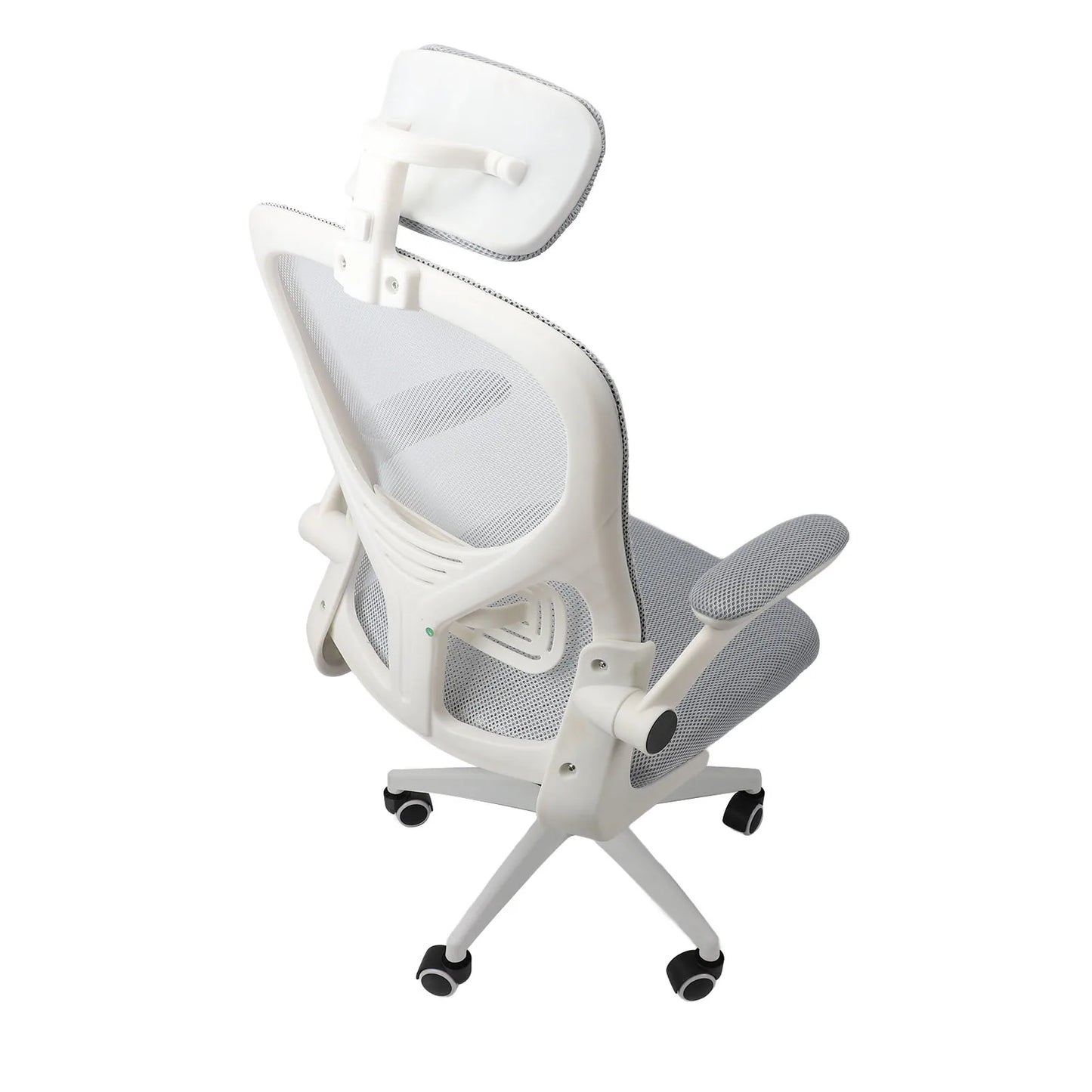 Computer Chair 90 Degree Rotating Armrests Elastic Lumbar Support Comfortable Chair 3D Headrest with 5 Wheels for Home