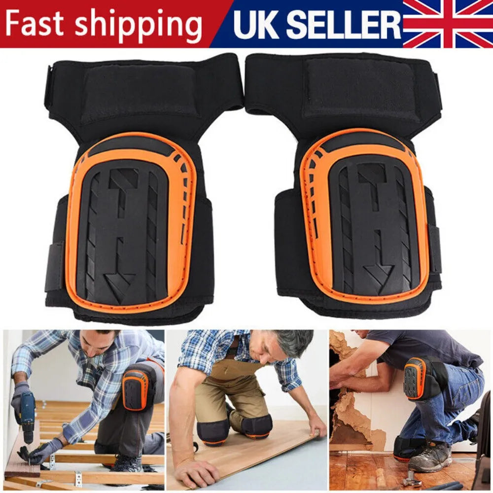 Knee Pads for Work with Heavy Duty Gel Cushion for Construction & Flooring