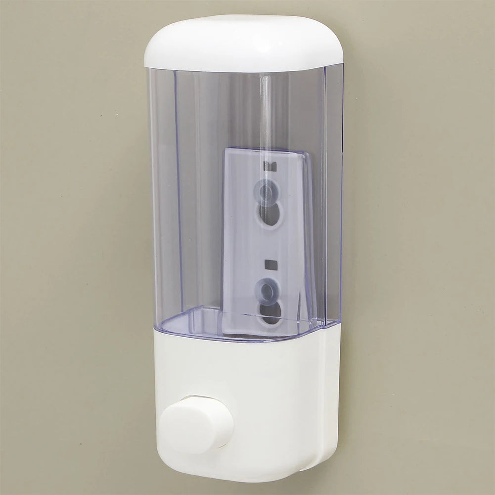 500ML Wall Mounted Soap Dispenser Bathroom Sanitizer Shampoo Shower Gel Container Bottle Storage 8.3x8x22cm