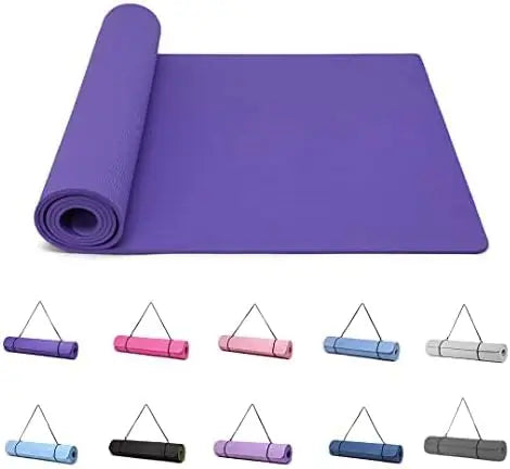 Good Nite Yoga Mat Gymnastics Pilates Exercise Mat for Women Non-Slip Thick 6mm with Carry Strap Tpe 183 x 61 x 1cm