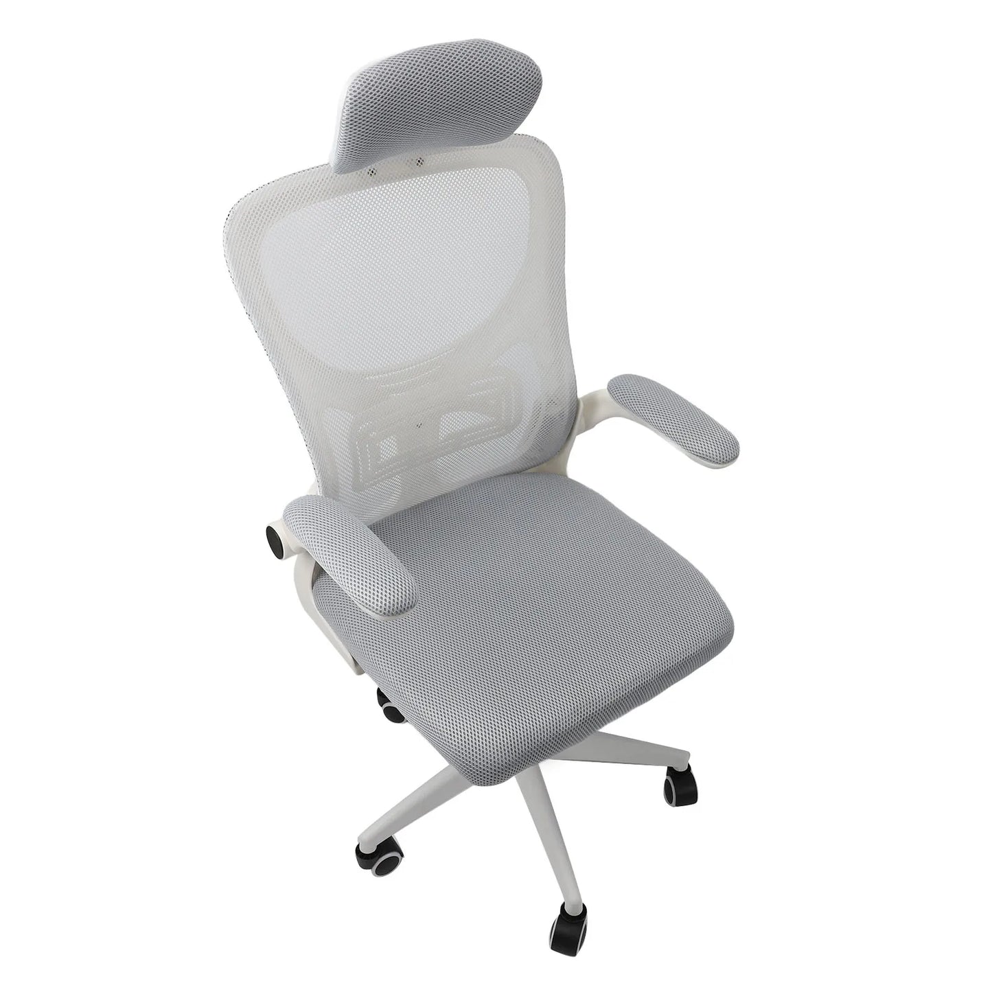 Computer Chair 90 Degree Rotating Armrests Elastic Lumbar Support Comfortable Chair 3D Headrest with 5 Wheels for Home