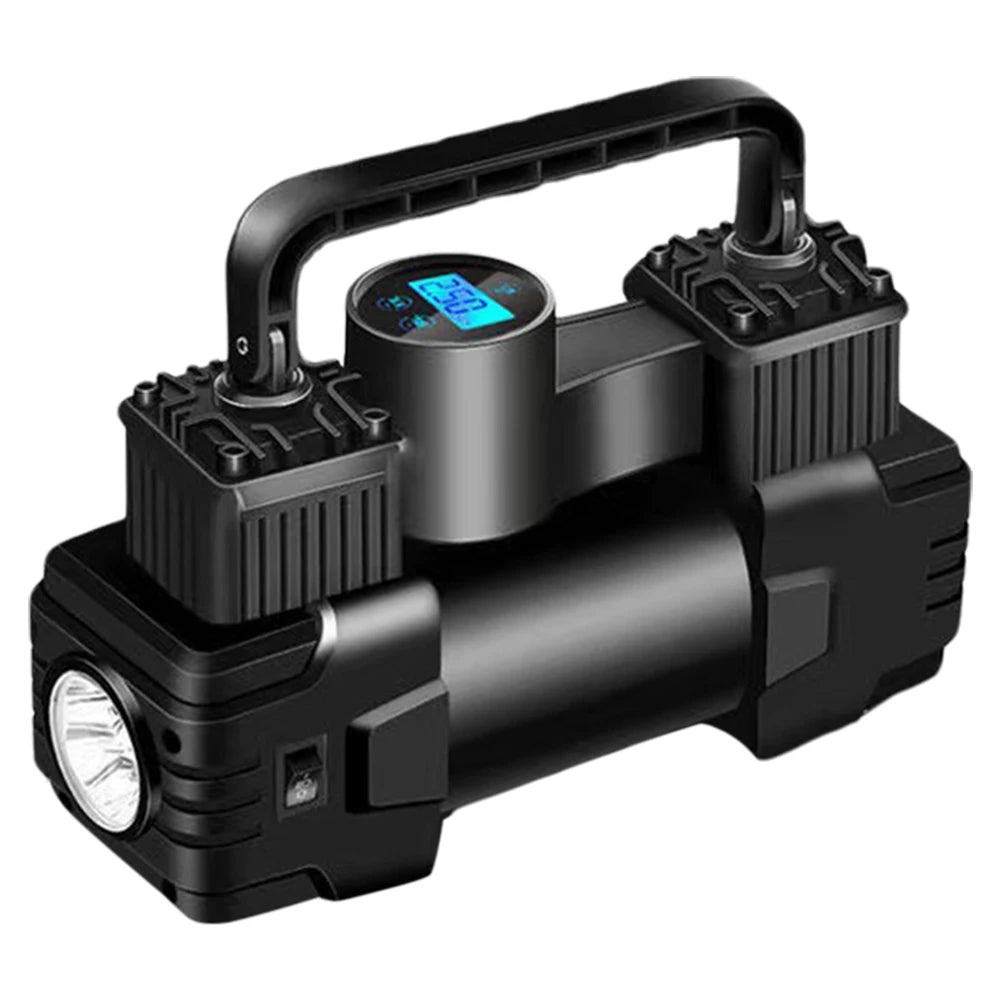 12V 150PSI Air Compressor With LED Light Dual Cylinder Heavy Duty Tire Inflator Car Electric Air Pump Car Electric Air Pumps New