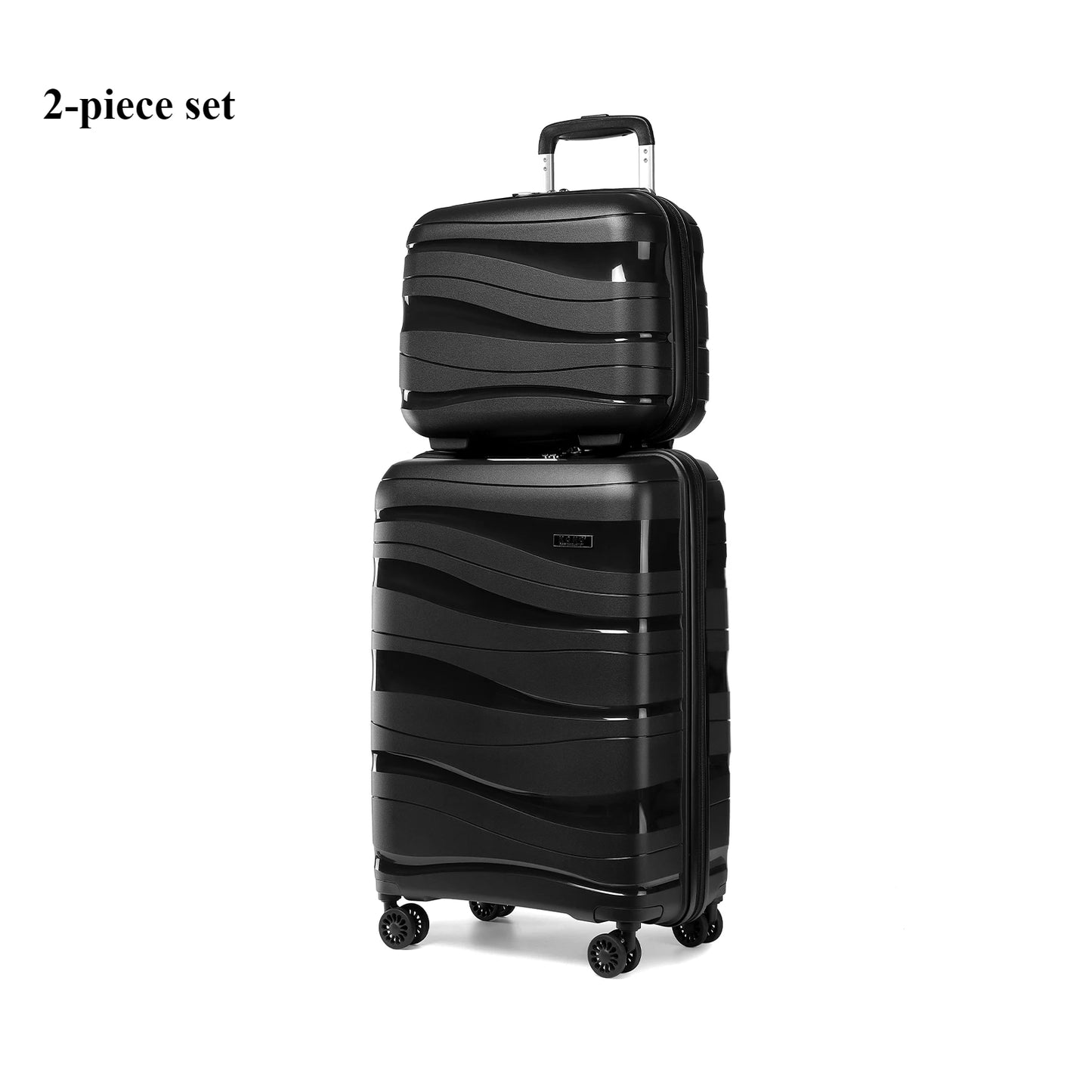 Kono Large Check in Luggage Lightweight Polypropylene Hard Shell Suitcase with TSA Lock Spinner Wheels