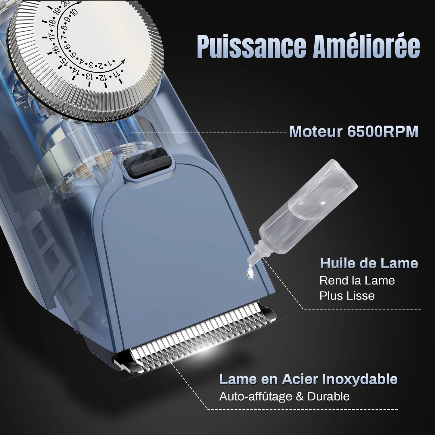 Professional Electric Hair Clipper Men Cordless Hair Trimmer Rechargeable LED Display IPX7 Adjustable Speed Hair Cutting Machine