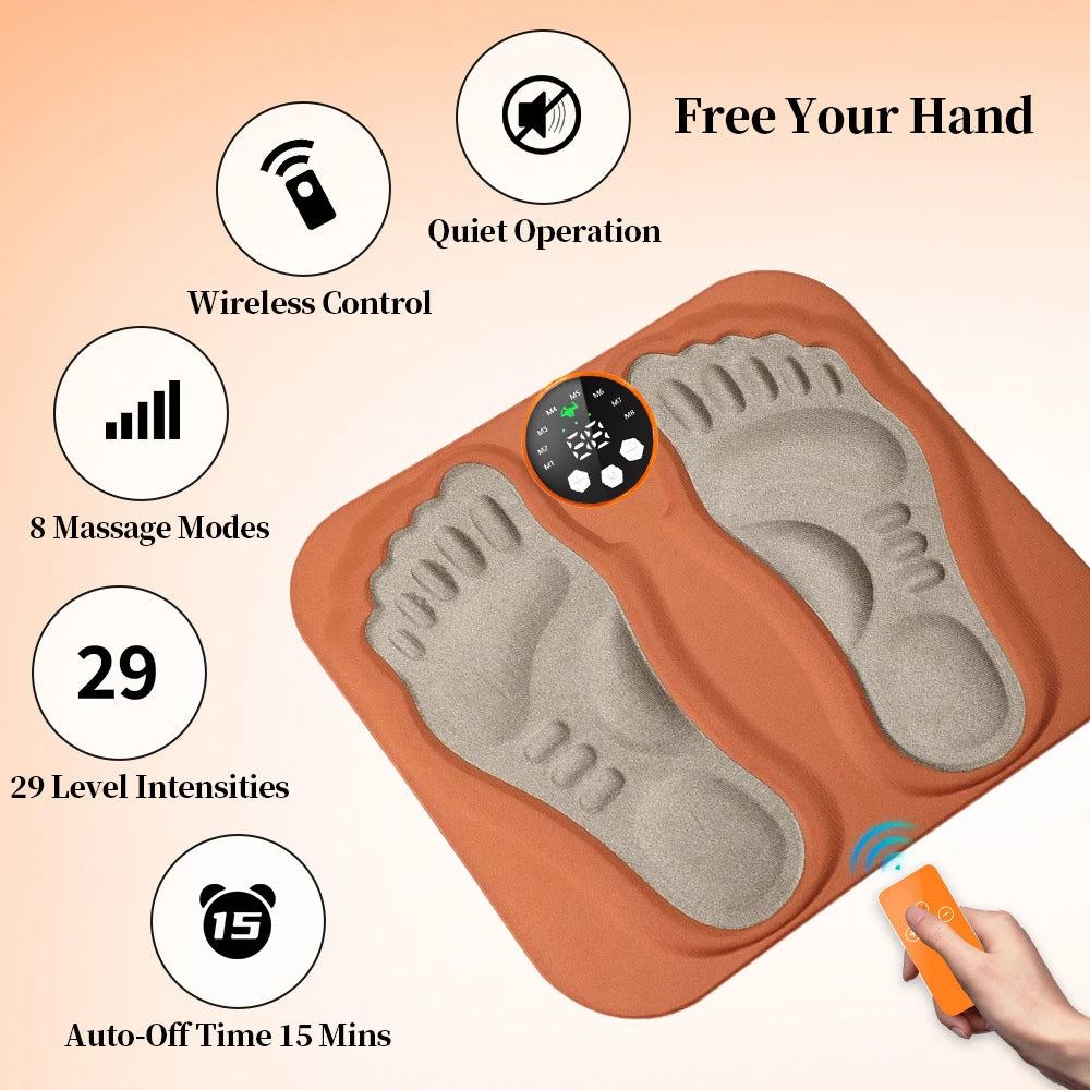 Smart Foot Massager Pad Muscle Relax Feet Acupoints Massage Electric Muscle Stimulation Improve Blood Circulation Health Care