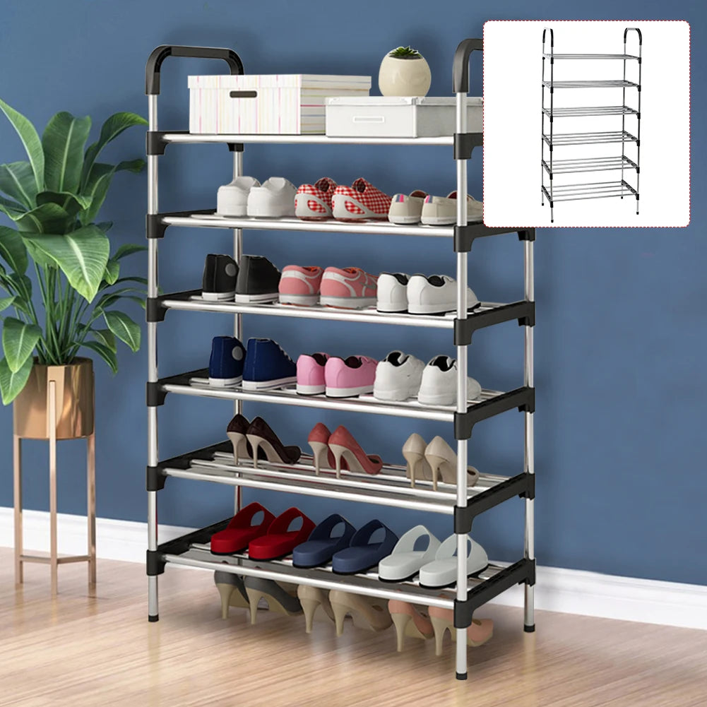 5/6 layer simple shoe rack entrance door storage rack household shoe rack stackable space saving shoe rack