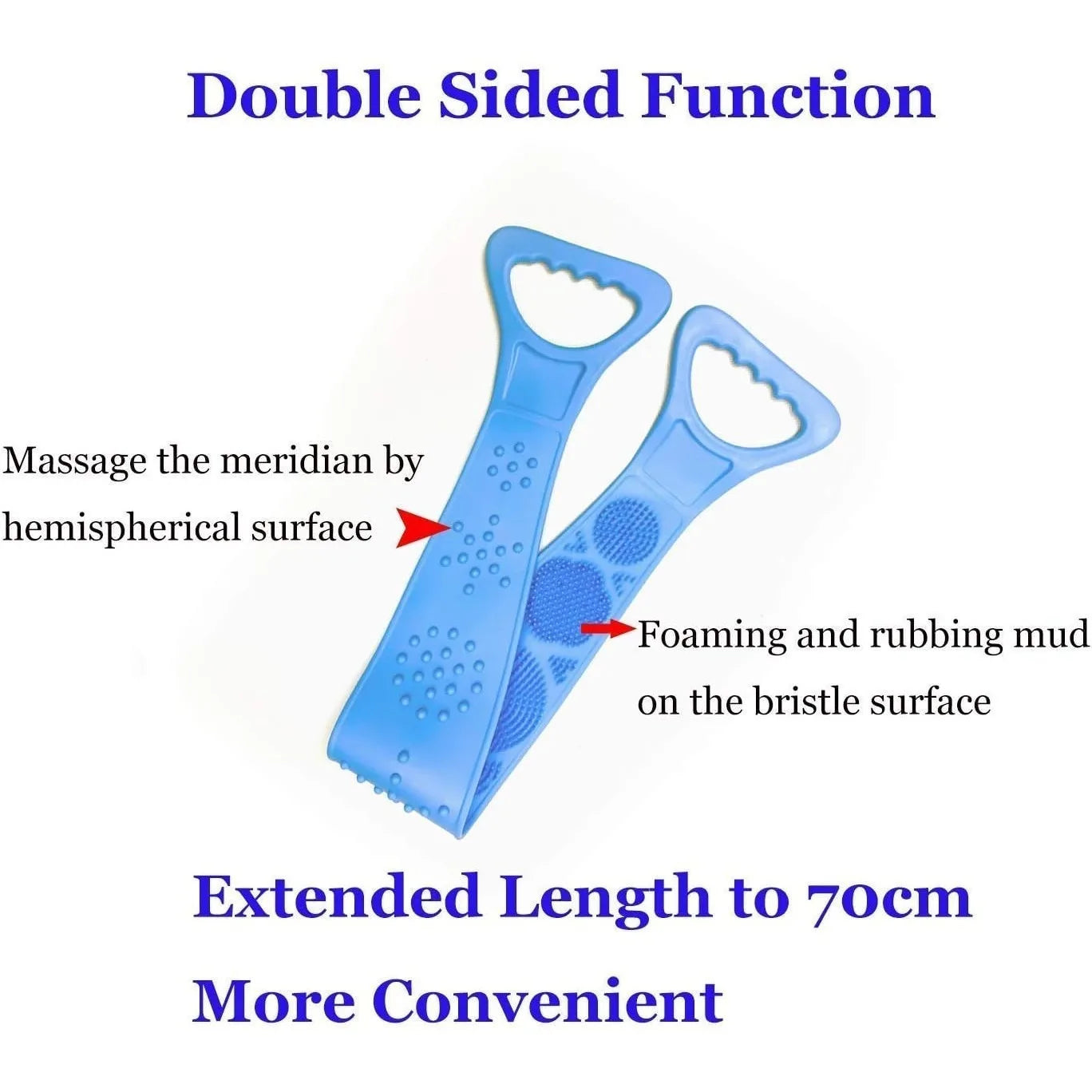 Silicone body exfoliating brush for back, shower, massage, cleansing, exfoliation and rejuvenation, a back cleaning tool