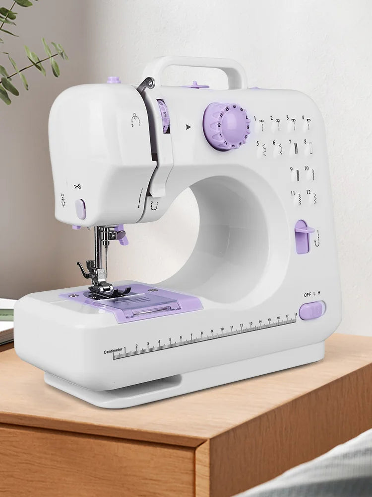 12 Stitches Sewing Machine with Foot Pedal Household Sewing Machine Non-Slip 505A Knitting Machine for DIY Home Sewing Mending