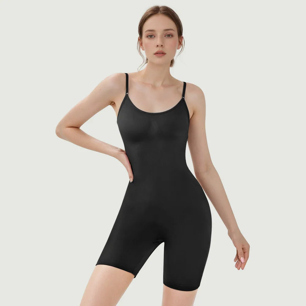 Modishion Women's Boxer Shaper Bodysuit Tummy Tightening Butt Lifting Seamless Boxer Shapewear Tights Slimming Tights