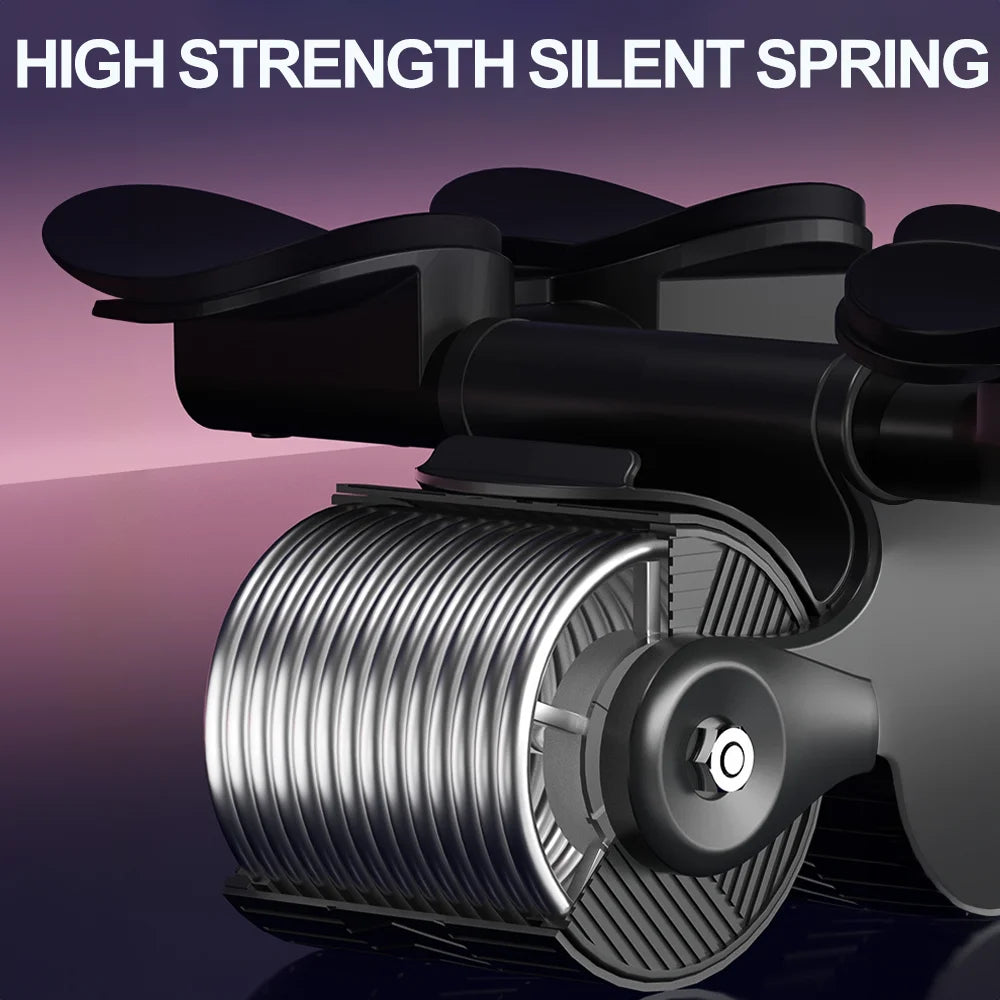 2-Wheel Ab Roller with Elbow Support Auto Rebound Abdominal Trainer Anti-Slip Handle & Counter Display for Core Workout