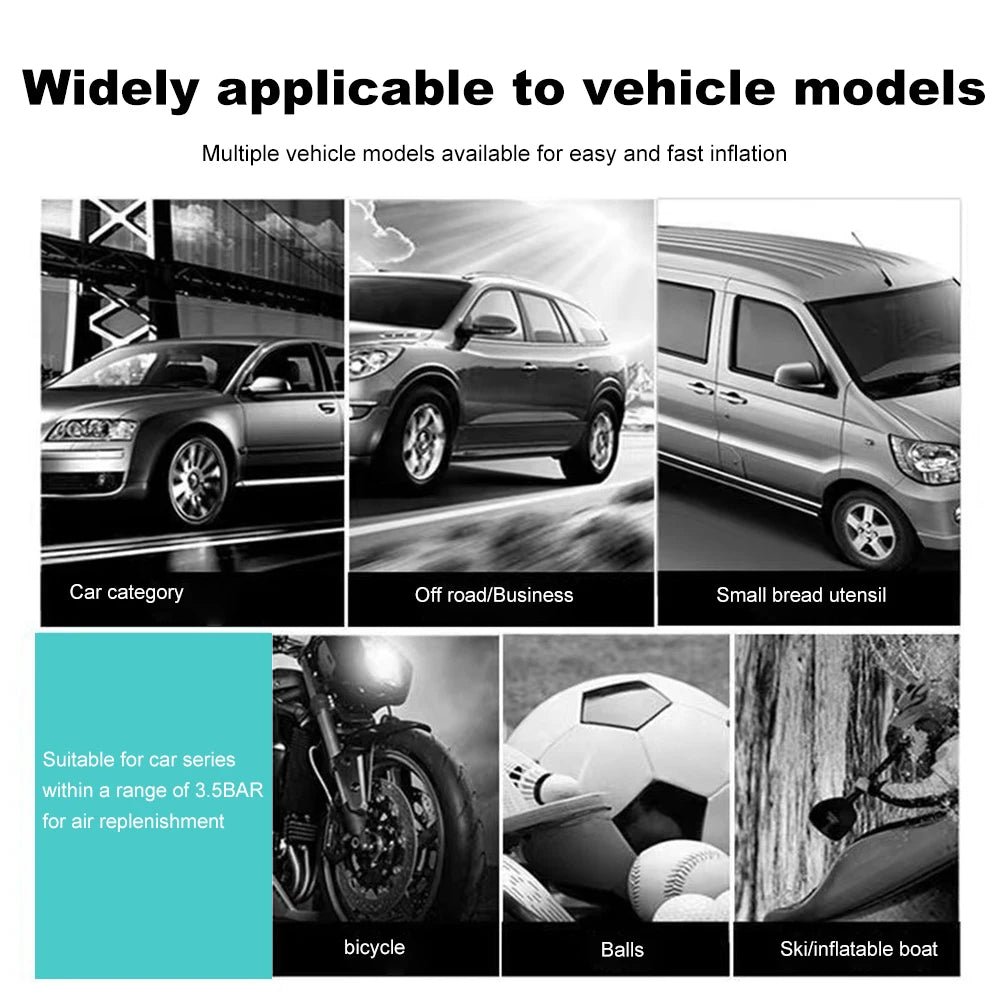 12V 150PSI Air Compressor With LED Light Dual Cylinder Heavy Duty Tire Inflator Car Electric Air Pump Car Electric Air Pumps New