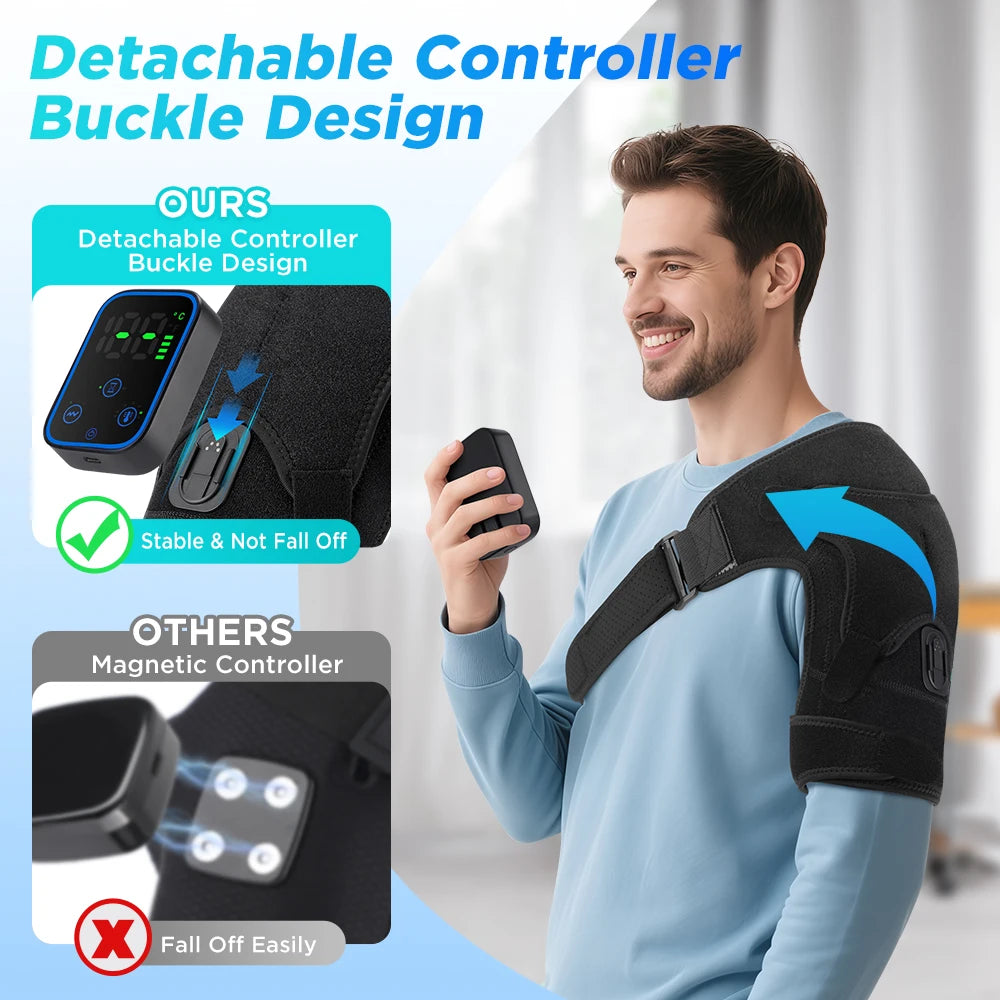 Portable Electric Vibration Shoulder Massager Knee Elbow Massager 3 in 1 Air Pressure Kneading Massager APP Control
