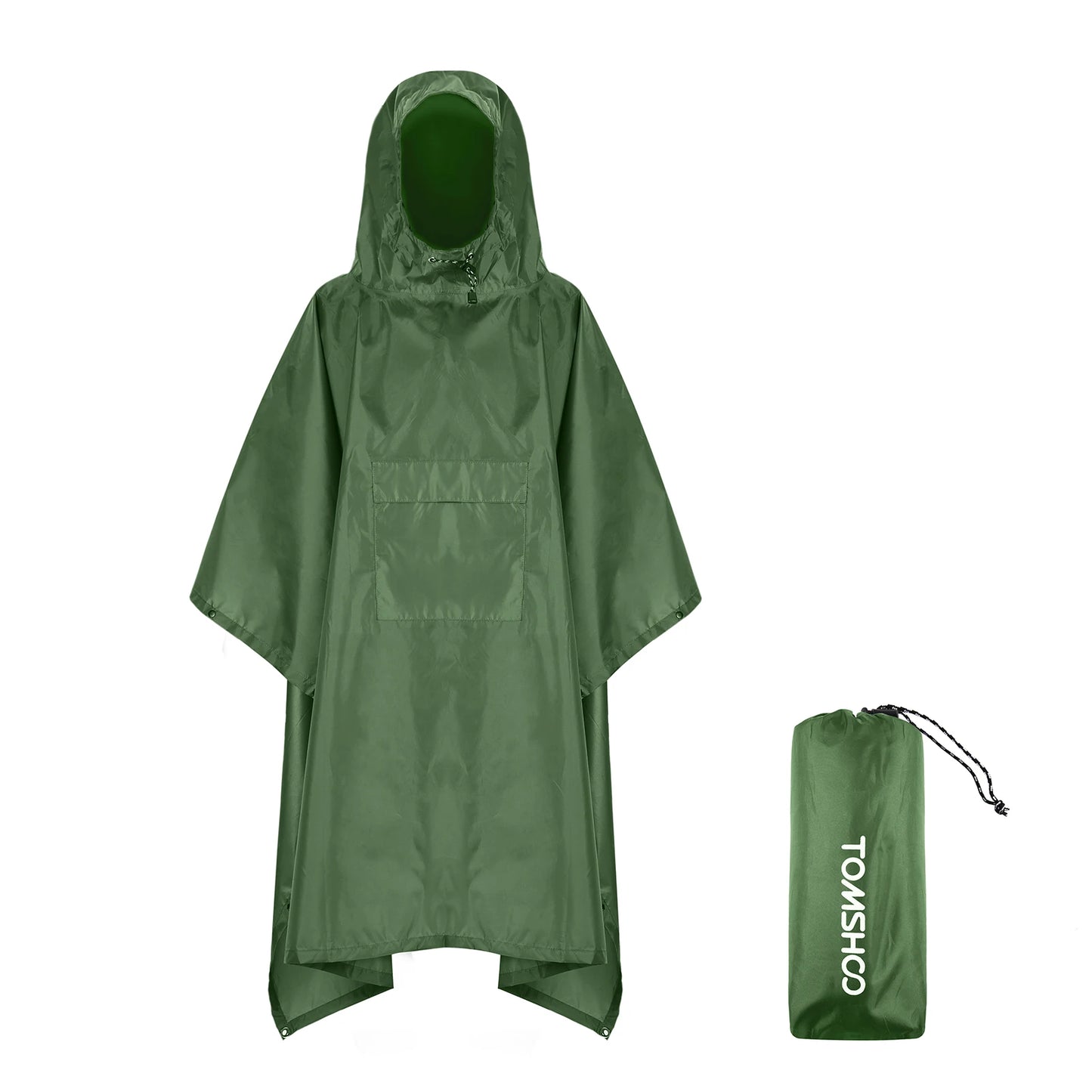 Hooded Lightweight Rain Poncho with Pocket | Waterproof Rain Gear & Sun Shelter for Camping, Hiking & Travel