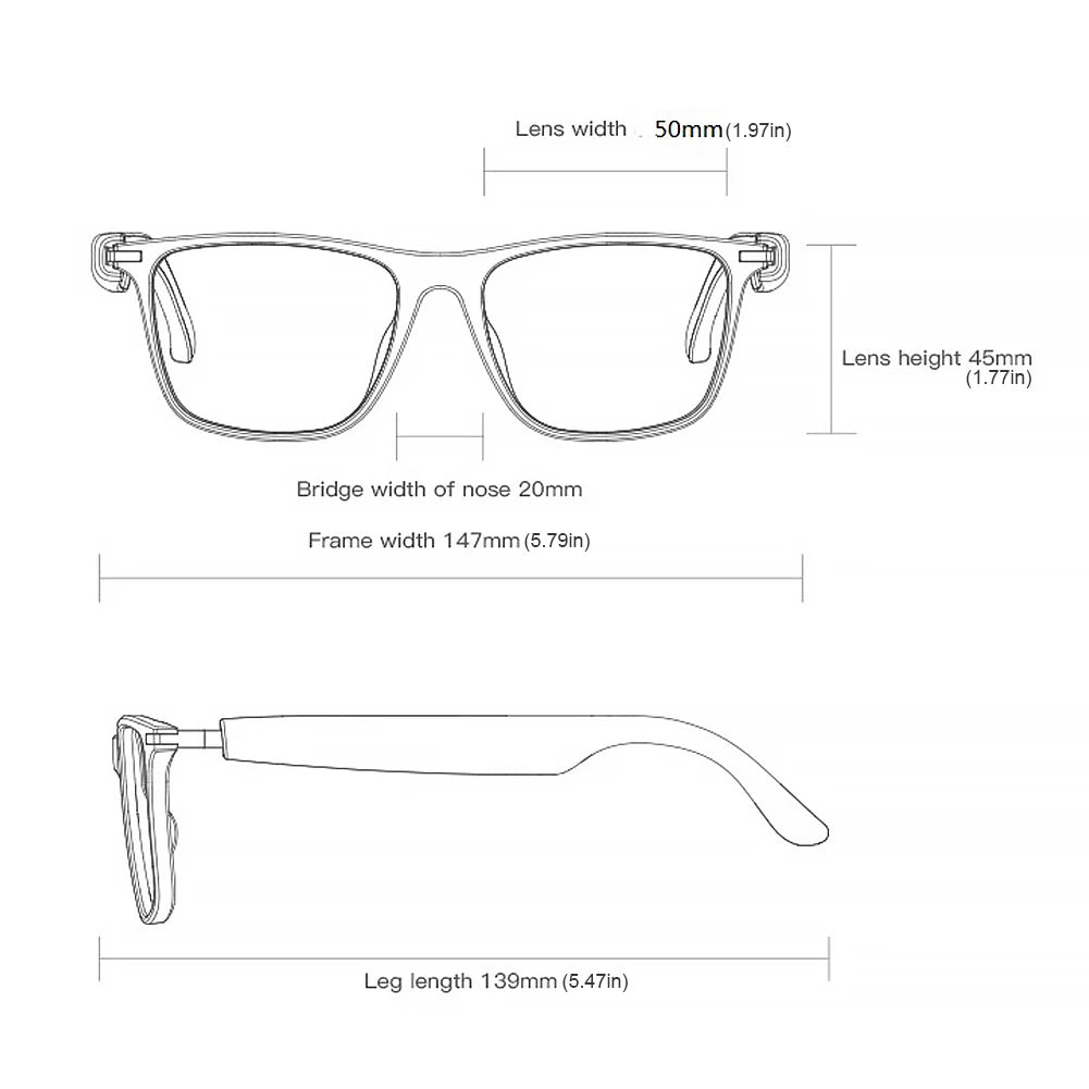 Smart Glasses with AI Translator BT Glasses Hands-Free Music & Calls Outdoor Sports Headphones for Men Women