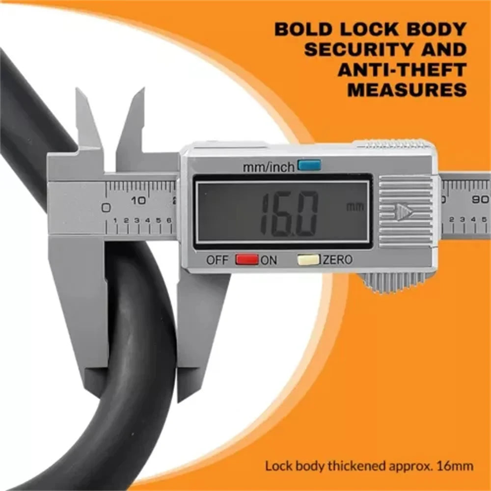 Heavy Duty U Shaped Bike Lock Bicycle D-Lock with Two Keys 1.2M Cable Bracket Anti-theft Bike Lock Cable Set