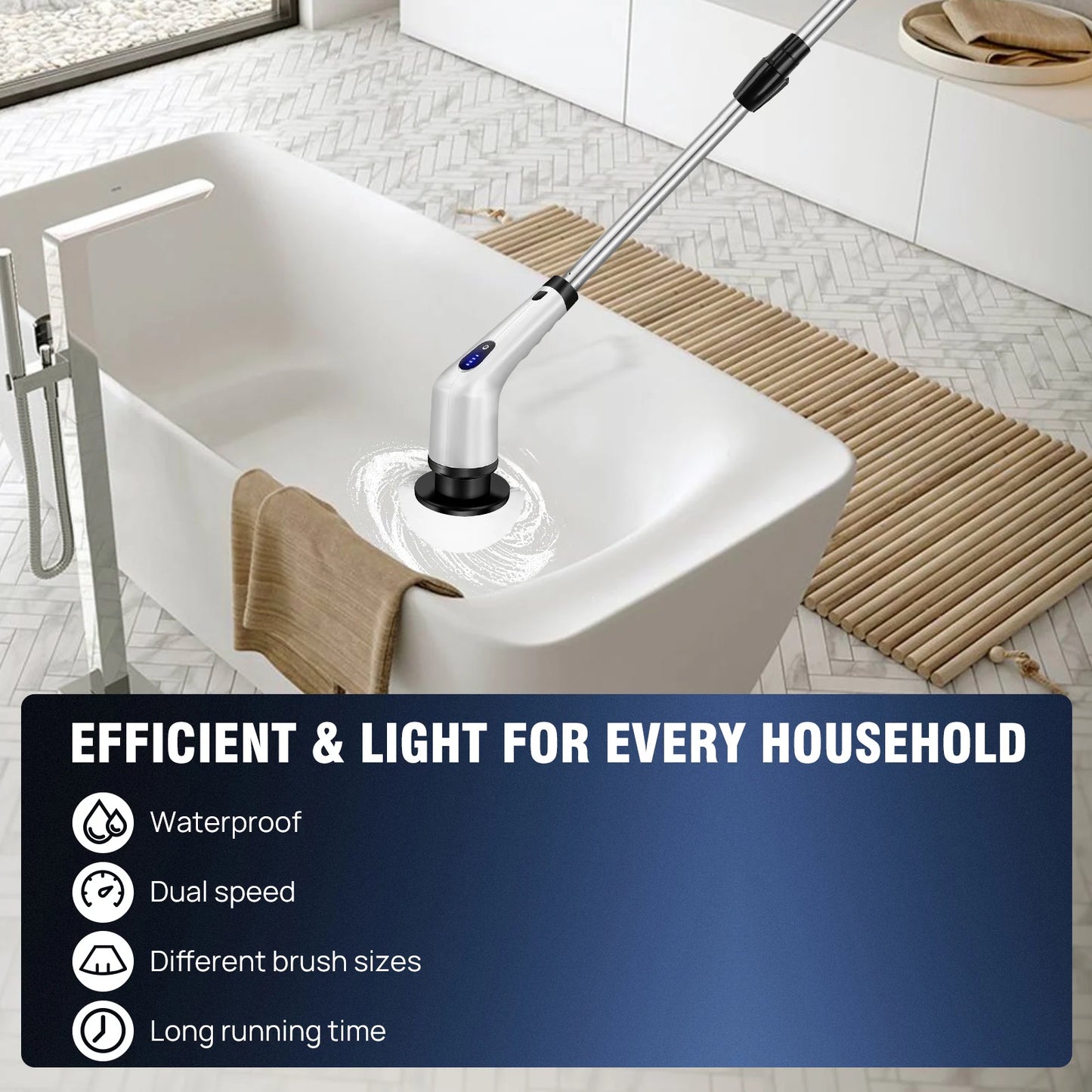 BRIEFNESS Cordless Electric Cleaning Brush 10in1 Multifunctional Spin Scrubber Kitchen Bathroom Rotary Cleaner Household