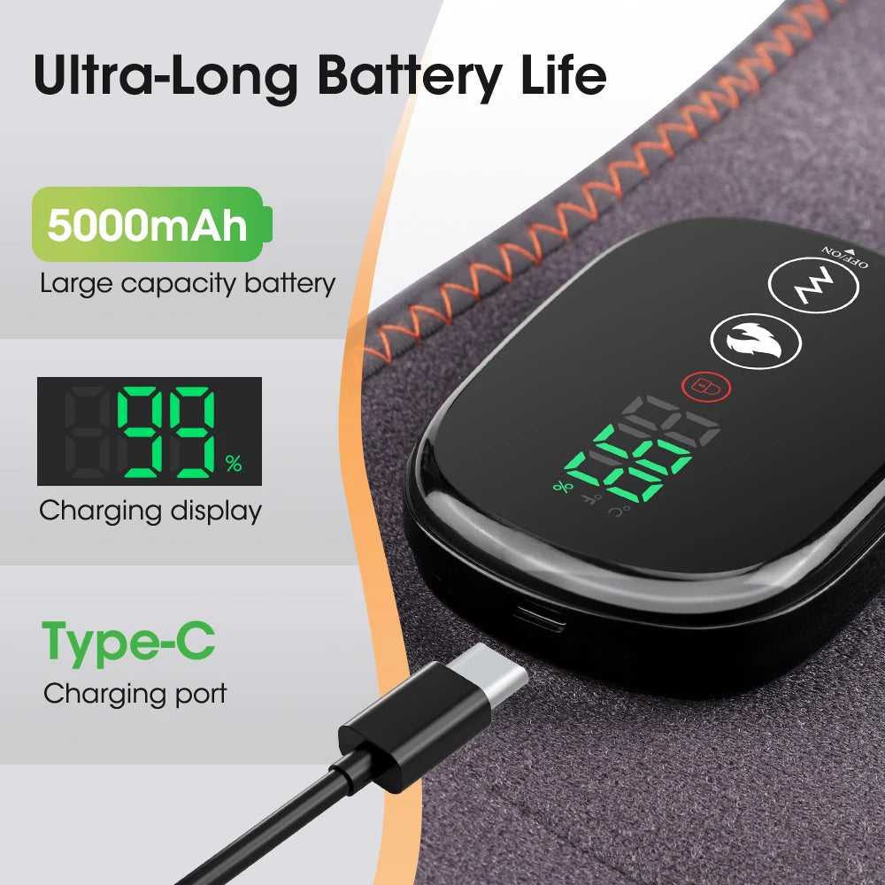 New Upgrade Electric Heating Massaging Waist Belt Relieve Fatigue Relax Muscle Red Light Hot Compress Vibration Massage