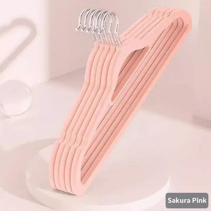 10Pcs Flocked Hanger Home Non-slip Velvet Hangers Elegant Coat Clothes Hanger Strong Durable Racks Hanger