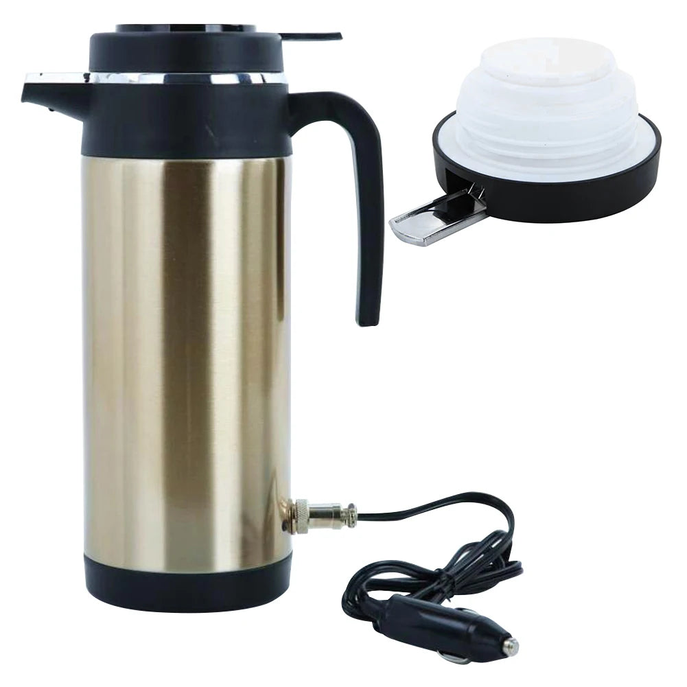 1200 ML Car Truck Water Heater Car Hot Kettle Leak-Proof Design 12/24 V Tea Coffee Kettle 120/240 W Fast Boiling for Travel Home