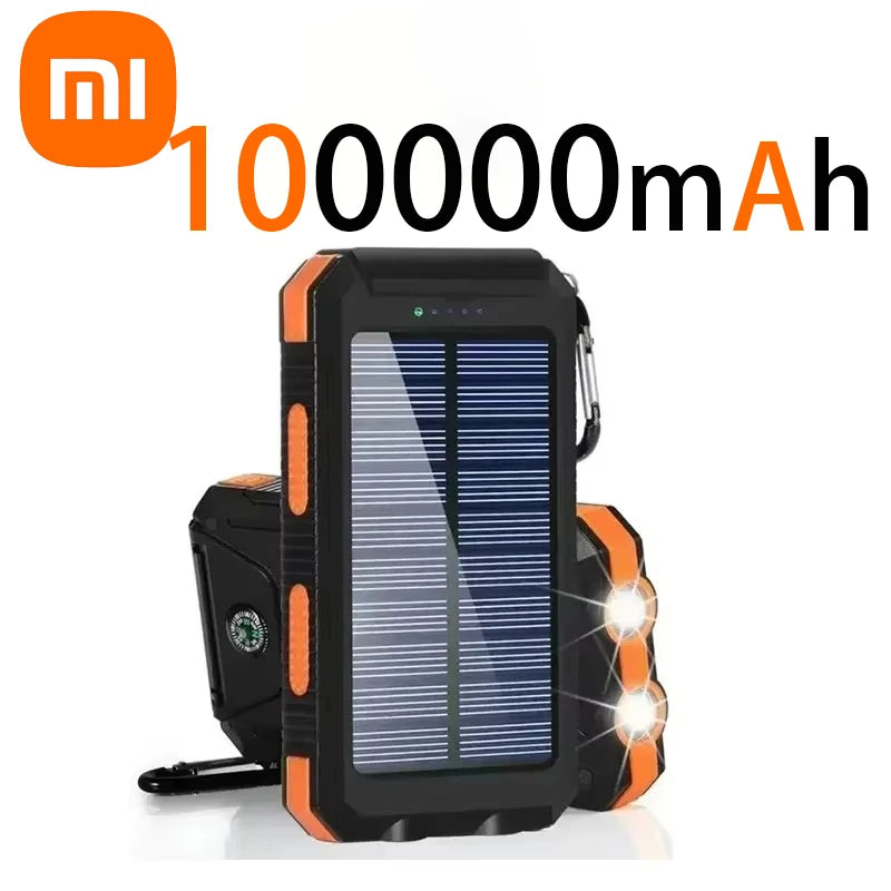 Xiaomi 200000mAh Power Bank Fast Charging Outdoor Large Capacity External Battery Solar PowerBank Flashlight For iPhone Samsung