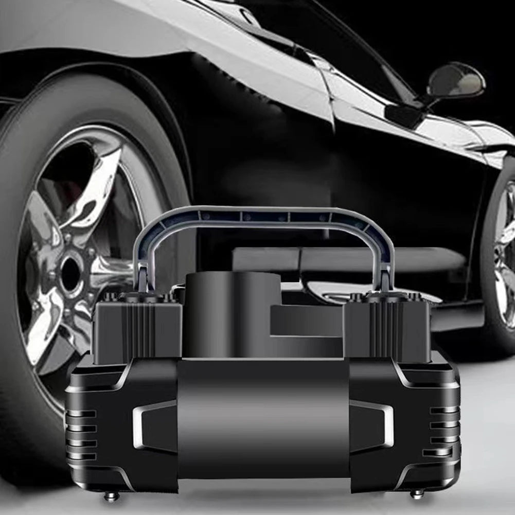 12V 150PSI Air Compressor With LED Light Dual Cylinder Heavy Duty Tire Inflator Car Electric Air Pump Car Electric Air Pumps New