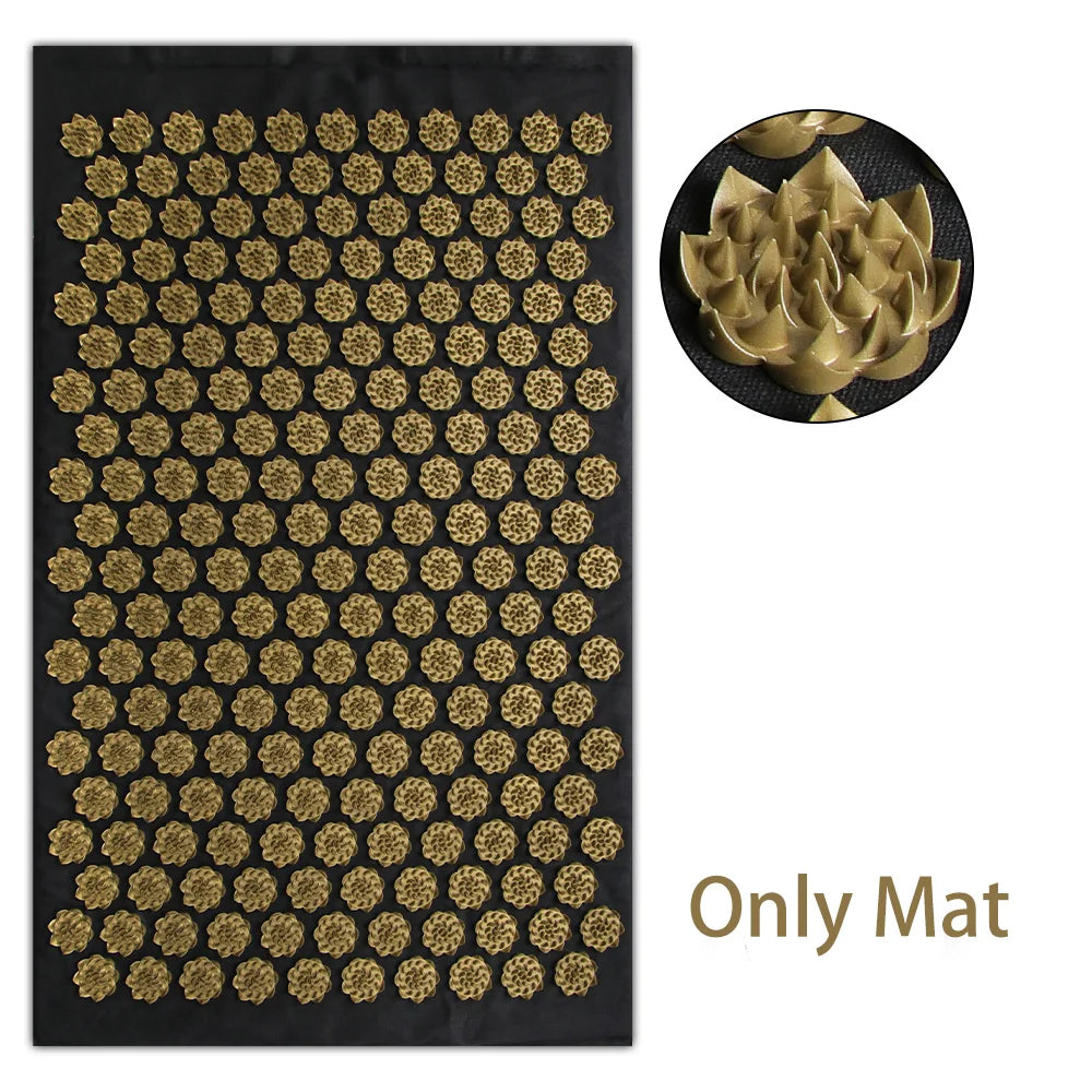 Pranamat Eco Lotus Spike Mat Acupuncture Massage Cushion Kuznetsov's Applicator for Neck Foot Back Yoga Acupressure Massage Mat