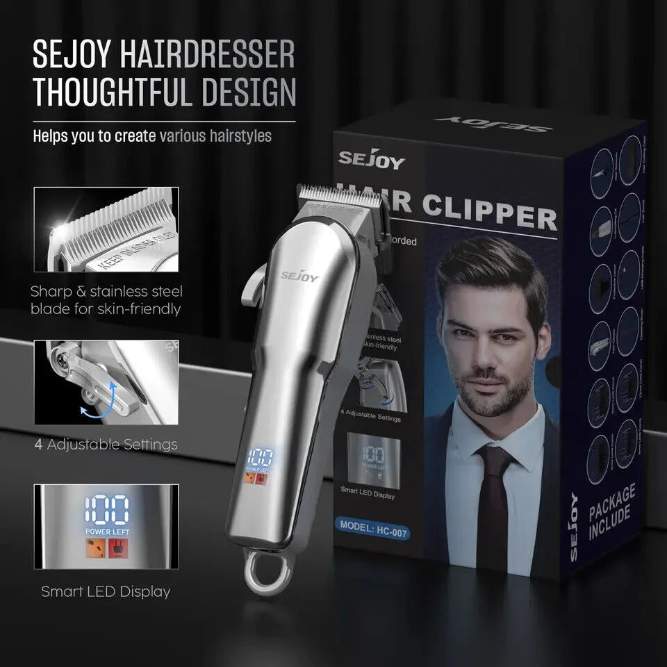 Sejoy Men's Hair Trimmer Multifunction Hair clippers for Body Head Hair Electric Beard Trimmer Shaver Rechargeable Grooming Kit