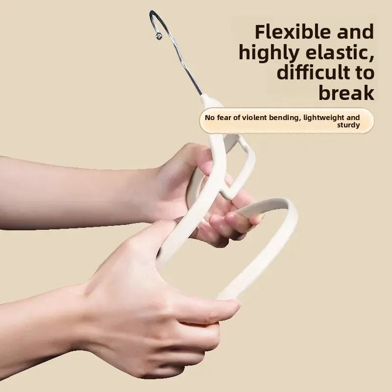 Home Use Flocking Clothes Hanger Anti-Slip Shirt Drying Rack Store Shoulder Corner Seamless Hanging Closet Storage Tool